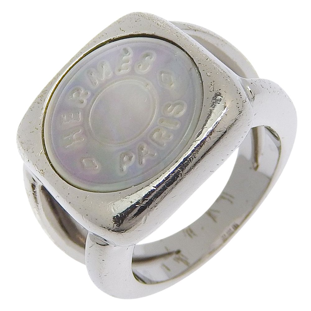 Hermes Series Corozo 925 Sterling Silver Shell Ring