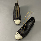 Chanel CC Logo Ballet Shoes Flat 35.5 Black Suede Ribbon — view 4