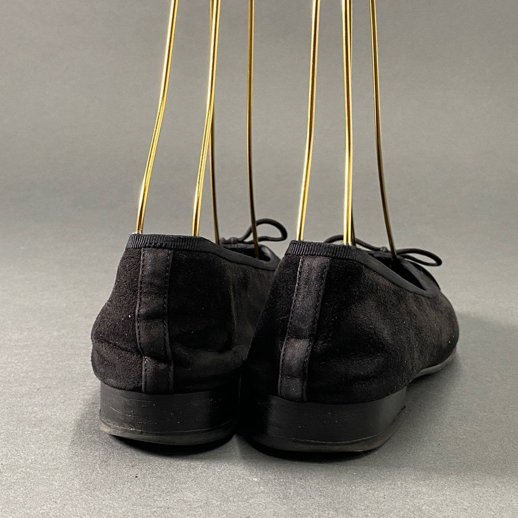 Chanel CC Logo Ballet Shoes Flat 35.5 Black Suede Ribbon — view 3