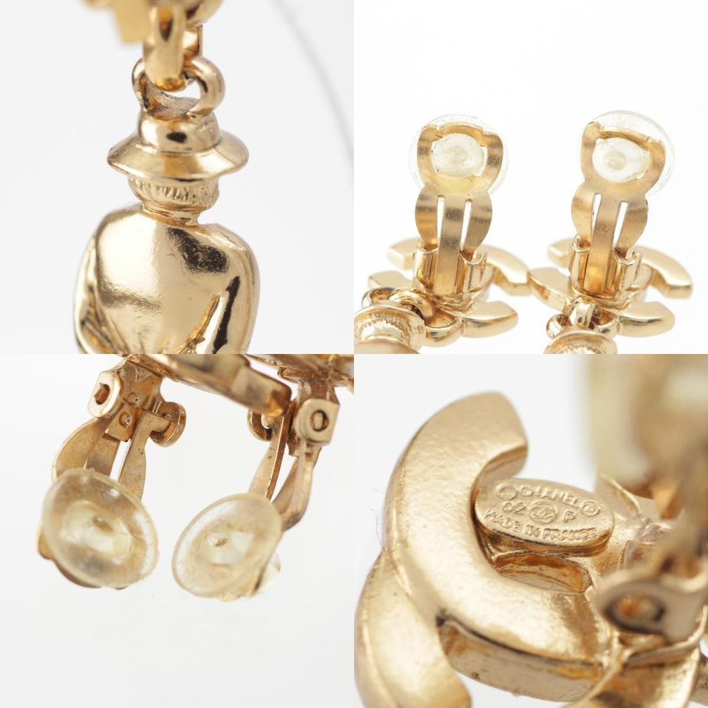 Chanel Mademoiselle CC Logo Earrings Gold — view 9
