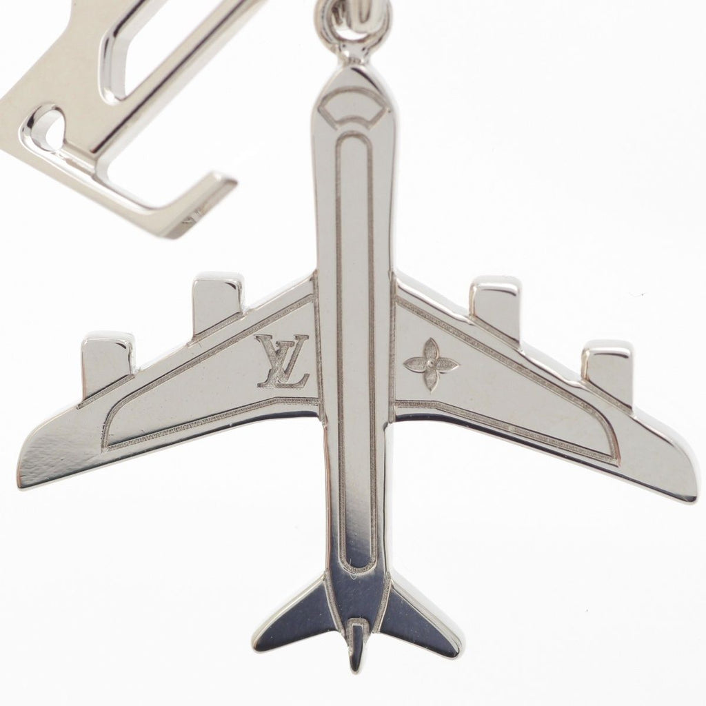 Louis Vuitton Monogram LV Plain Pendant Chain Necklace Logo Airplane Motif — view 5
