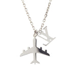 Louis Vuitton Monogram LV Plain Pendant Chain Necklace Logo Airplane Motif — view 2