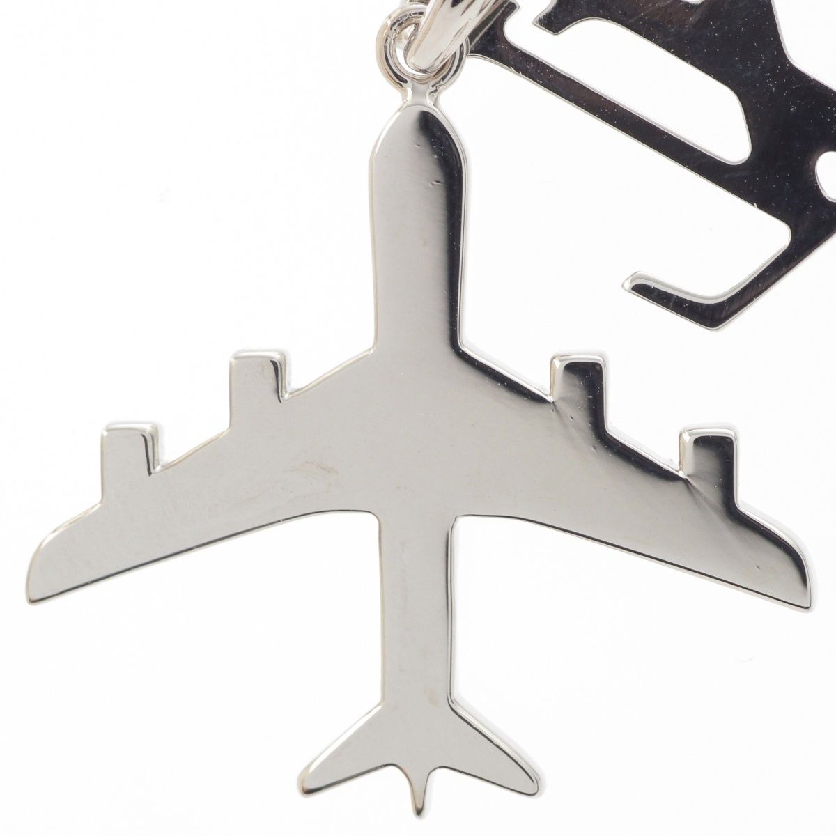 Louis Vuitton Monogram LV Plain Pendant Chain Necklace Logo Airplane Motif — view 7
