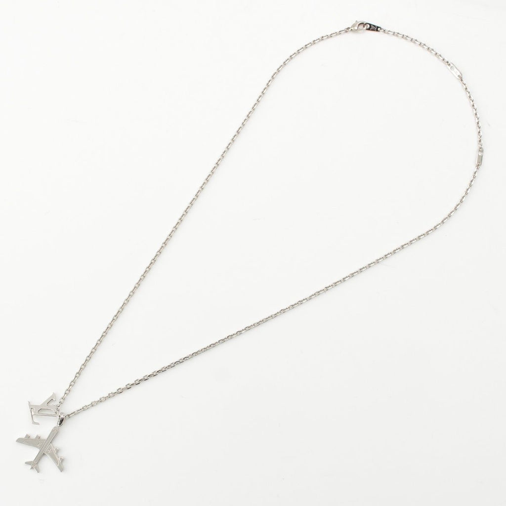 Louis Vuitton Monogram LV Plain Pendant Chain Necklace Logo Airplane Motif — view 3