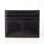 Prada Soft Looks Leather Triangle Logo Card Case Black — view 2