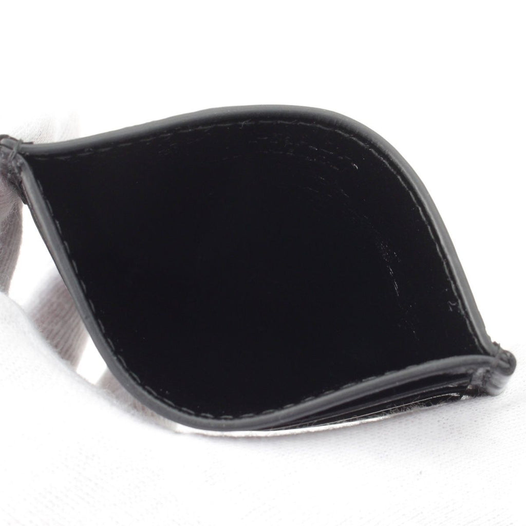 Prada Soft Looks Leather Triangle Logo Card Case Black — view 4