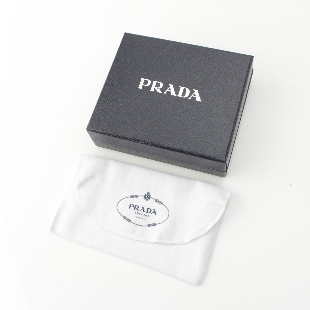 Prada Soft Looks Leather Triangle Logo Card Case Black — view 7