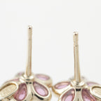 Chanel CC Logo Flower Earrings Pink Gold — view 7