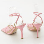 Bottega Veneta Chain Strap Pin Sandals Pink Gold — view 4