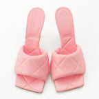Bottega Veneta Lido Intrecciato Square Sandals Pink — view 2