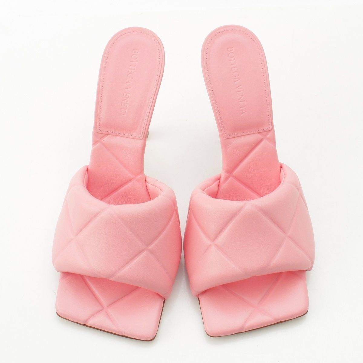 Bottega Veneta Lido Intrecciato Square Sandals Pink — view 2
