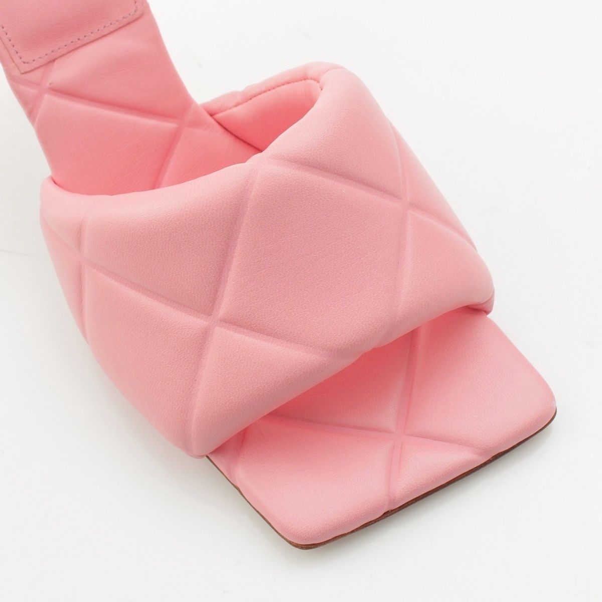 Bottega Veneta Lido Intrecciato Square Sandals Pink — view 6