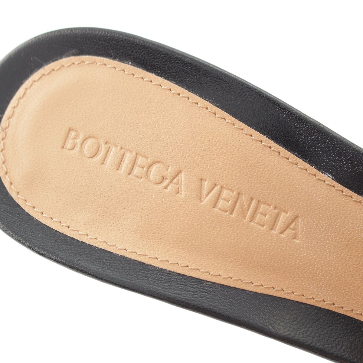 Bottega Veneta Leather Pin Heels Square Sandals Black — view 7