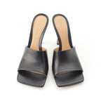 Bottega Veneta Leather Pin Heels Square Sandals Black — view 2