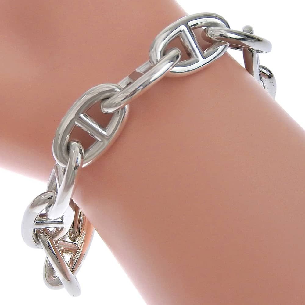 Hermes Chaine D'ancre GM 925 Sterling Silver Bracelet — view 3
