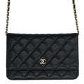 Chanel Quilted Caviar Leather Chain Wallet Shoulder