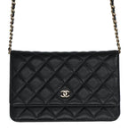 Chanel Quilted Caviar Leather Chain Wallet Shoulder