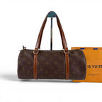 Louis Vuitton Papillon 30 Shoulder Bag Monogram Lambskin Brown