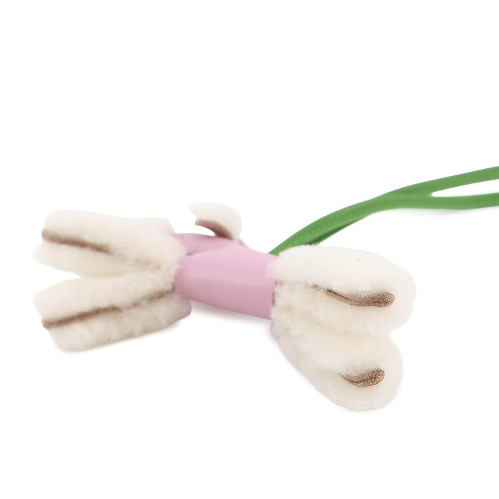 Hermes Bag Charm Buddy Mauve Sylvestre Vert Yucca Lambskin Shearling — view 2