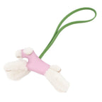 Hermes Bag Charm Buddy Mauve Sylvestre Vert Yucca Lambskin Shearling