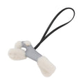 Hermes Bag Charm Buddy Gris Perle Black Lambskin Shearling