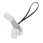 Hermes Bag Charm Buddy Gris Perle Black Lambskin Shearling — view 3