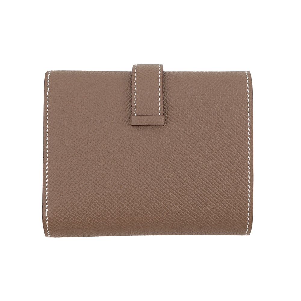 Hermes Trifold Wallet Bearn Combination Etoupe Silver Epsom — view 3