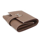 Hermes Trifold Wallet Bearn Combination Etoupe Silver Epsom — view 2
