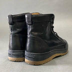 Louis Vuitton LV Logo Lace Up Boots Shoes 7 Black Leather — view 3