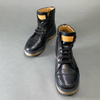 Louis Vuitton LV Logo Lace Up Boots Shoes 7 Black Leather — view 4