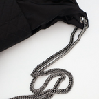 Chanel 2.55 Chain Ribbon Shoulder Satin Black Handbag — view 9