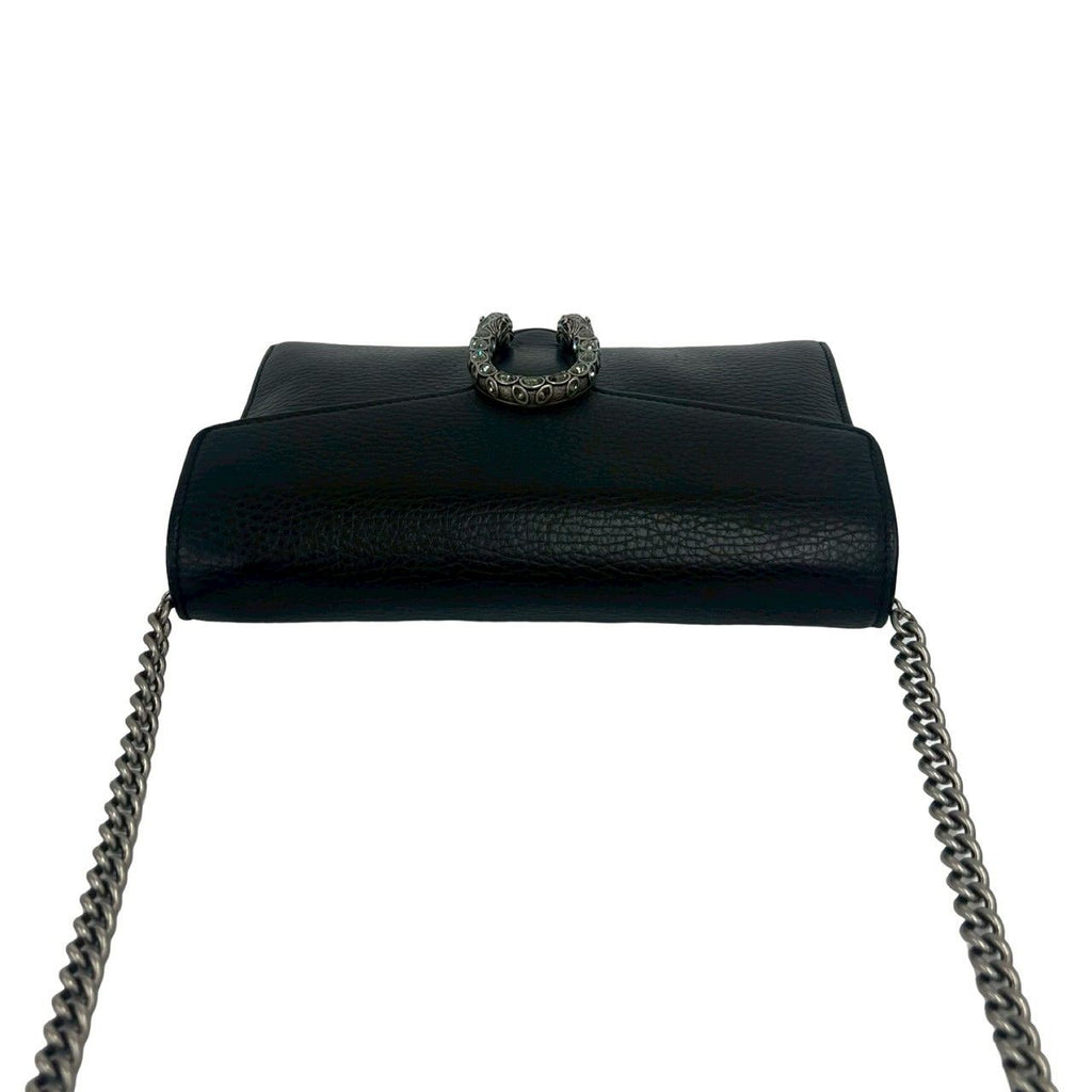 Gucci Dionysus Leather Chain Mini Shoulder Bag Pochette Crossbody Wallet Black — view 4