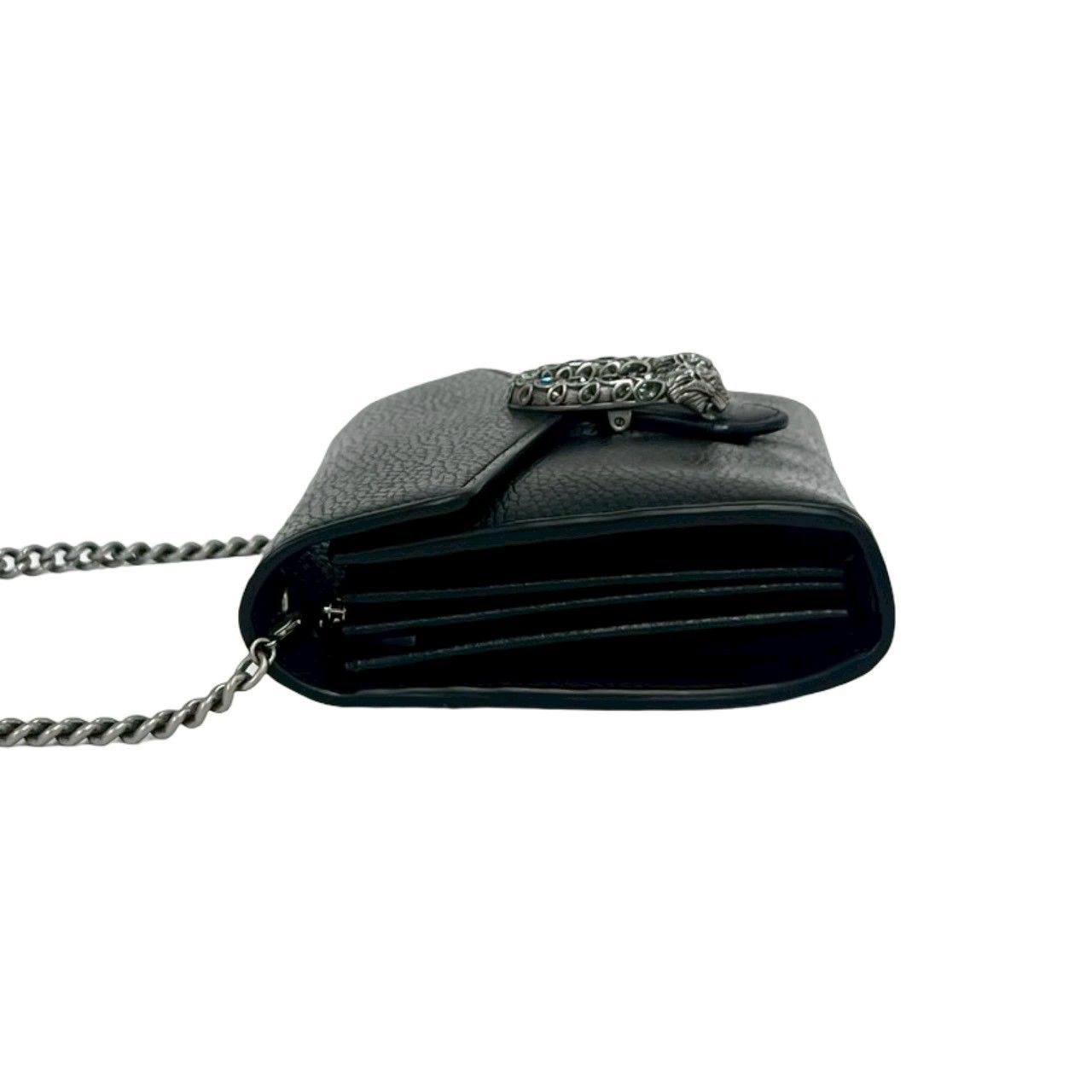 Gucci Dionysus Leather Chain Mini Shoulder Bag Pochette Crossbody Wallet Black — view 5