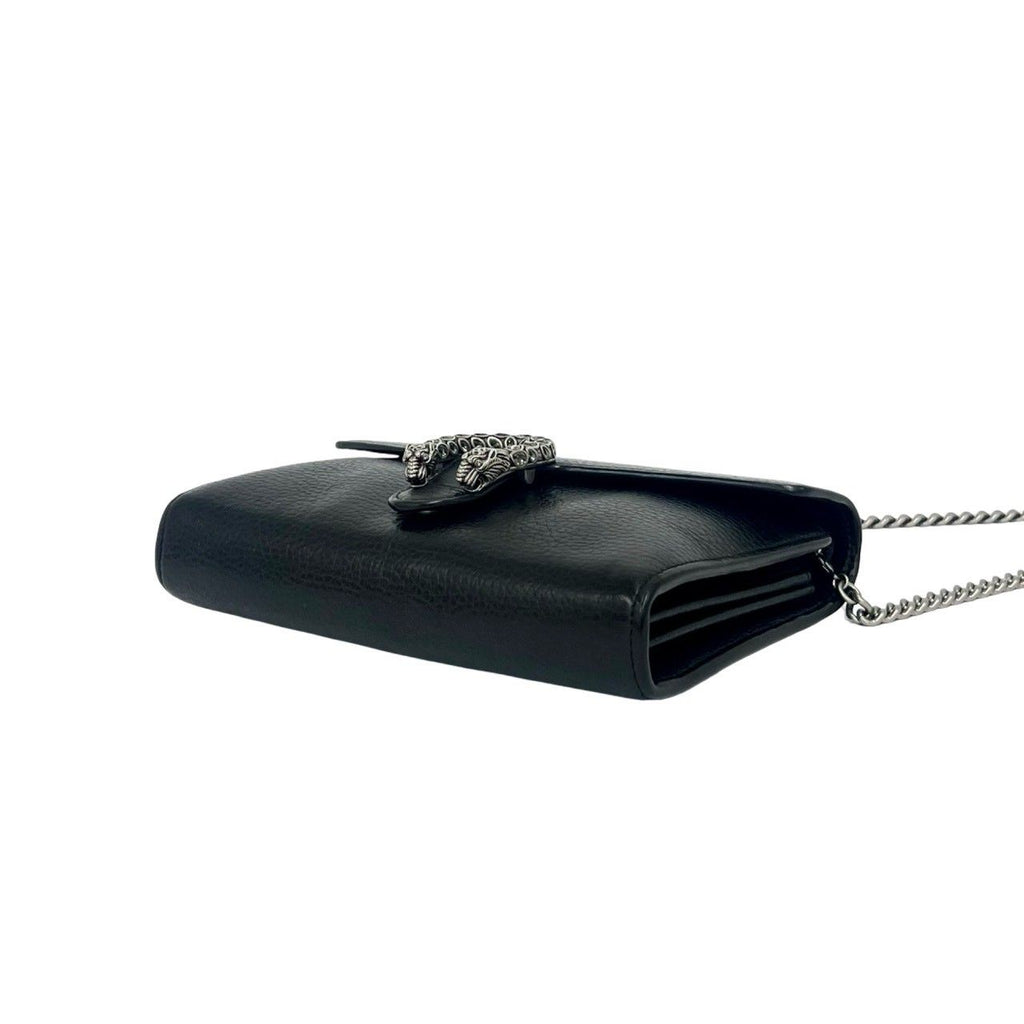 Gucci Dionysus Leather Chain Mini Shoulder Bag Pochette Crossbody Wallet Black — view 8
