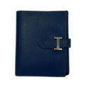 Hermes Bifold Wallet Bearn Compact Blue Thalassa Gold