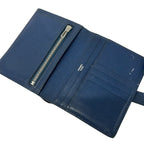 Hermes Bifold Wallet Bearn Compact Blue Thalassa Gold — view 3