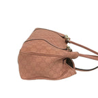 Gucci GG Twins Logo Guccissima Embossed Leather Tote Shoulder Bag Pink — view 6