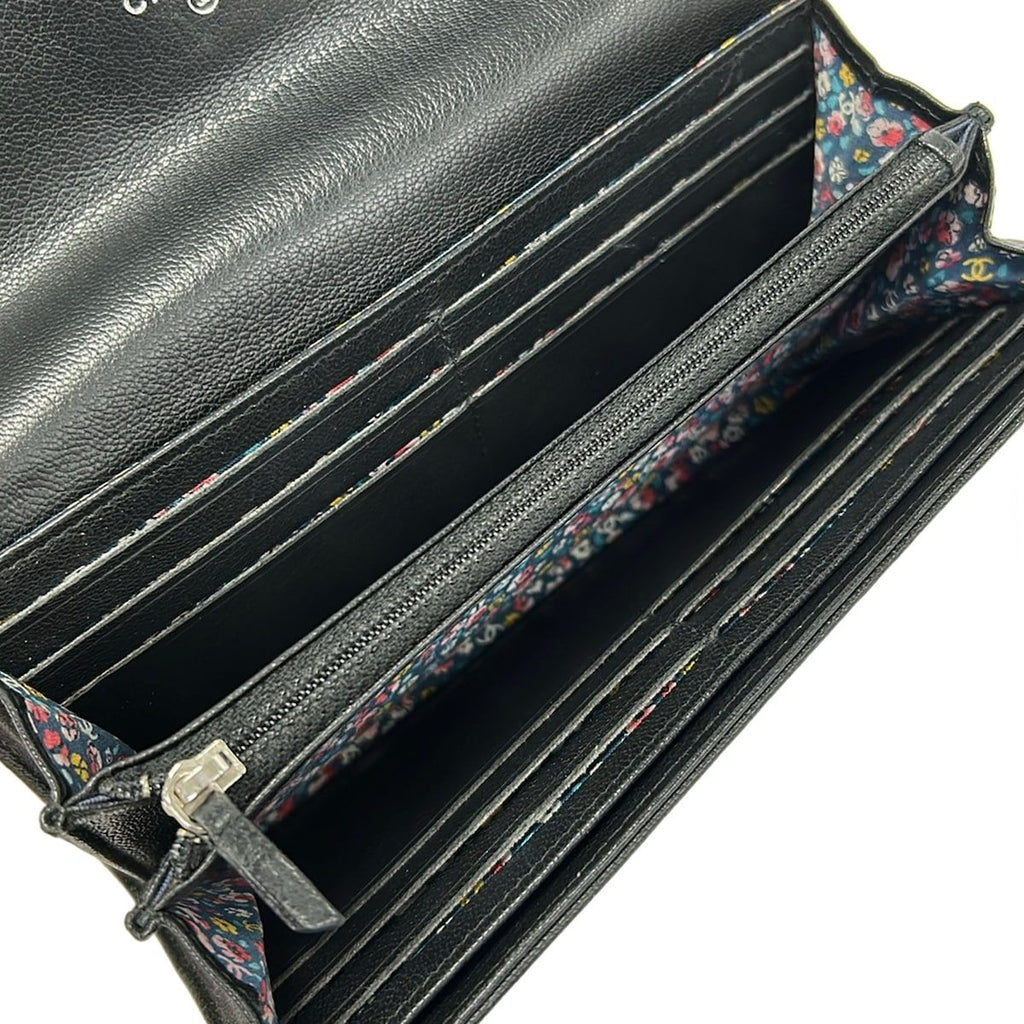 Chanel Wallet Lucky Clover Black Silver Leather — view 4