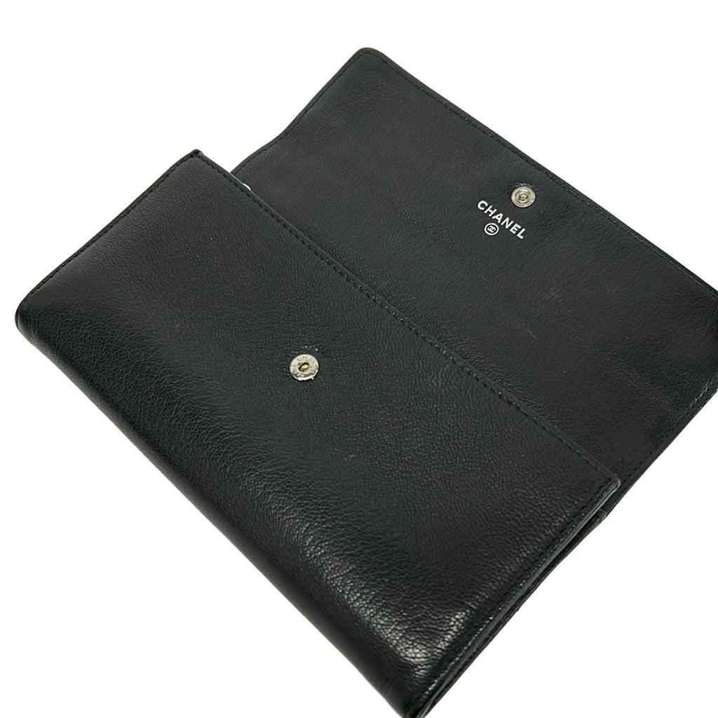 Chanel Wallet Lucky Clover Black Silver Leather — view 3