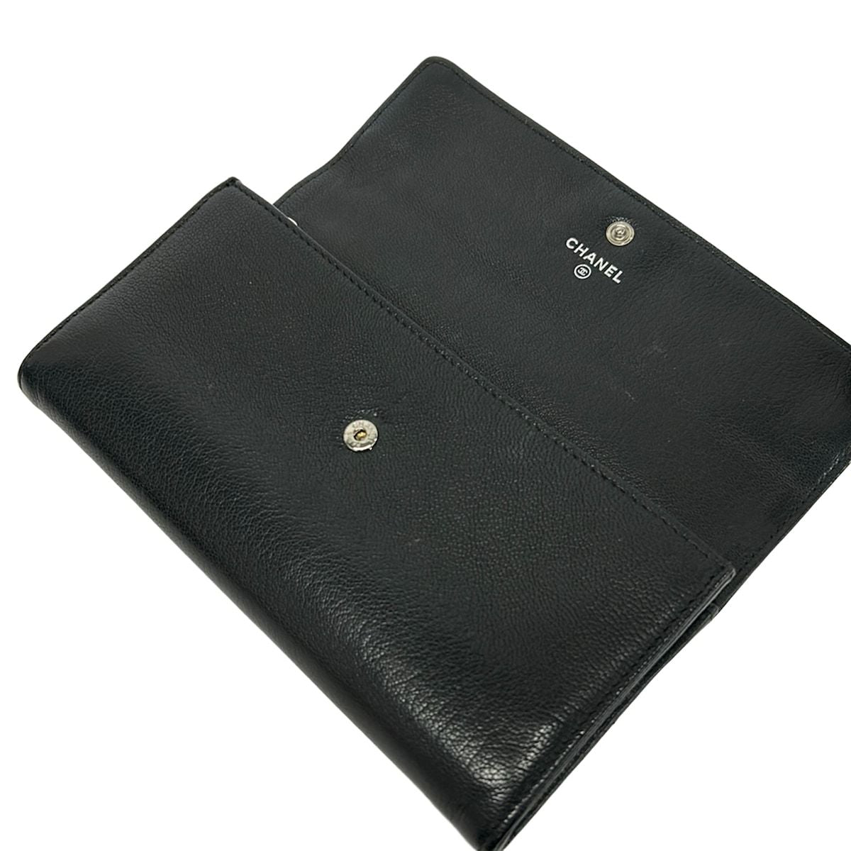 Chanel Wallet Lucky Clover Black Silver Leather — view 3