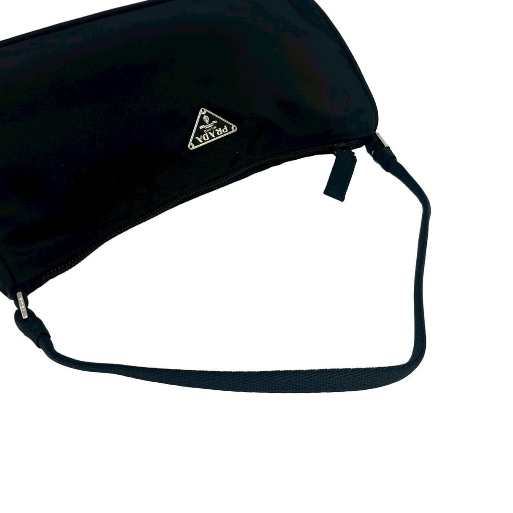 Prada Triangle Tessuto Nylon Mini Handbag Pouch Black — view 4