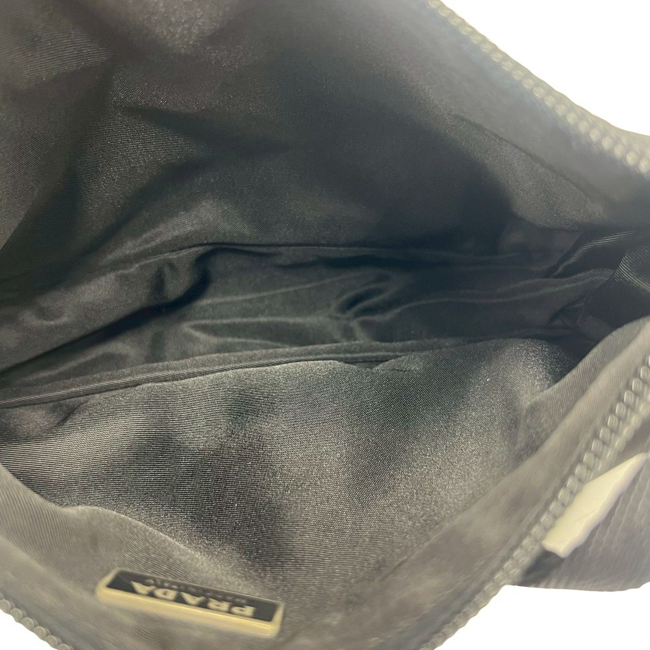 Prada Triangle Tessuto Nylon Mini Handbag Pouch Black — view 9