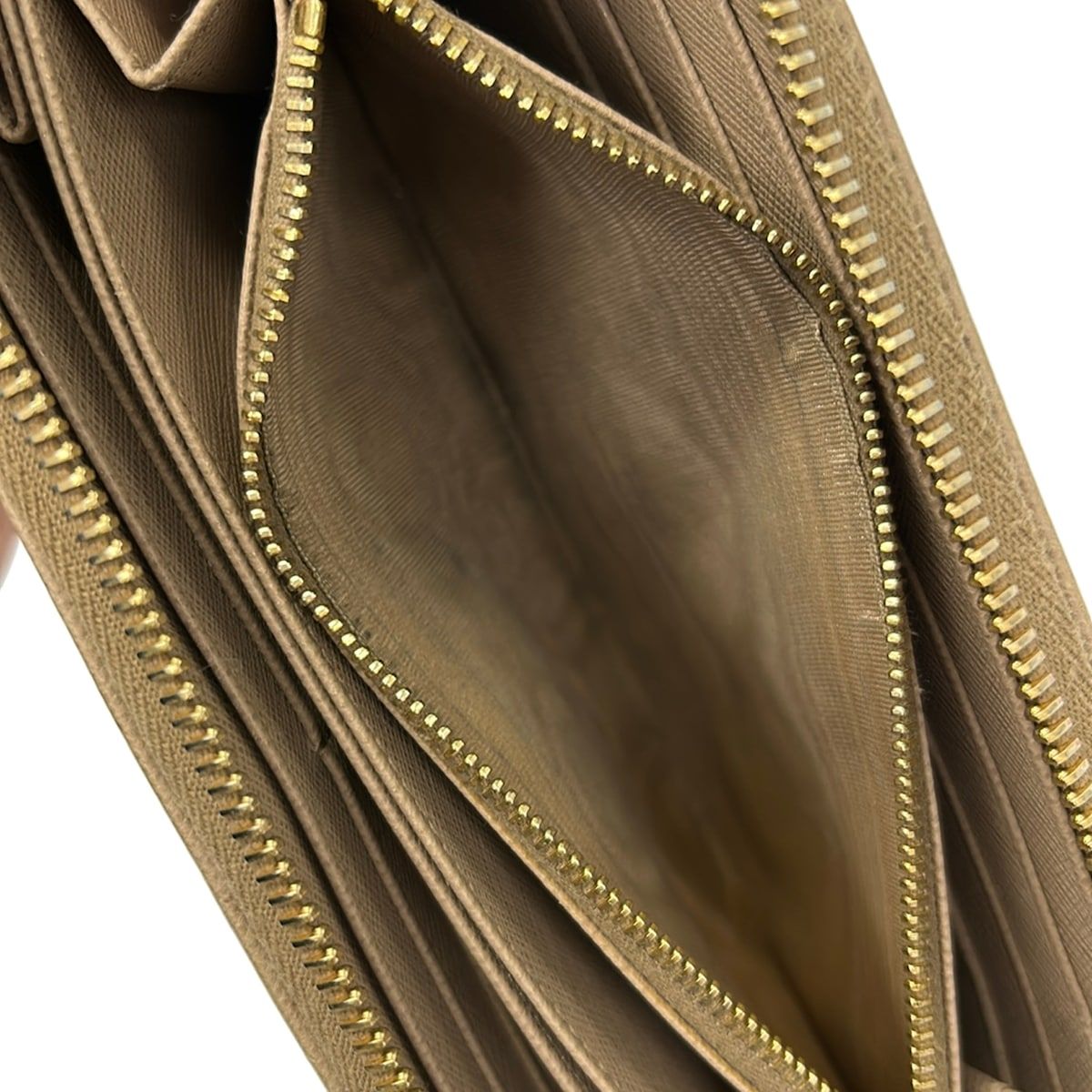 Prada Wallet Beige Zip Around Leather — view 4