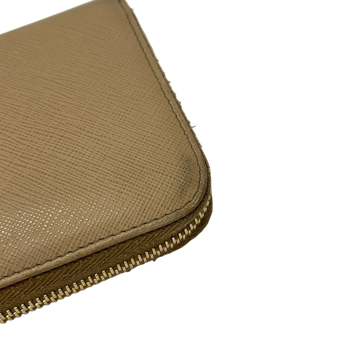 Prada Wallet Beige Zip Around Leather — view 8