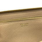 Prada Wallet Beige Zip Around Leather — view 5
