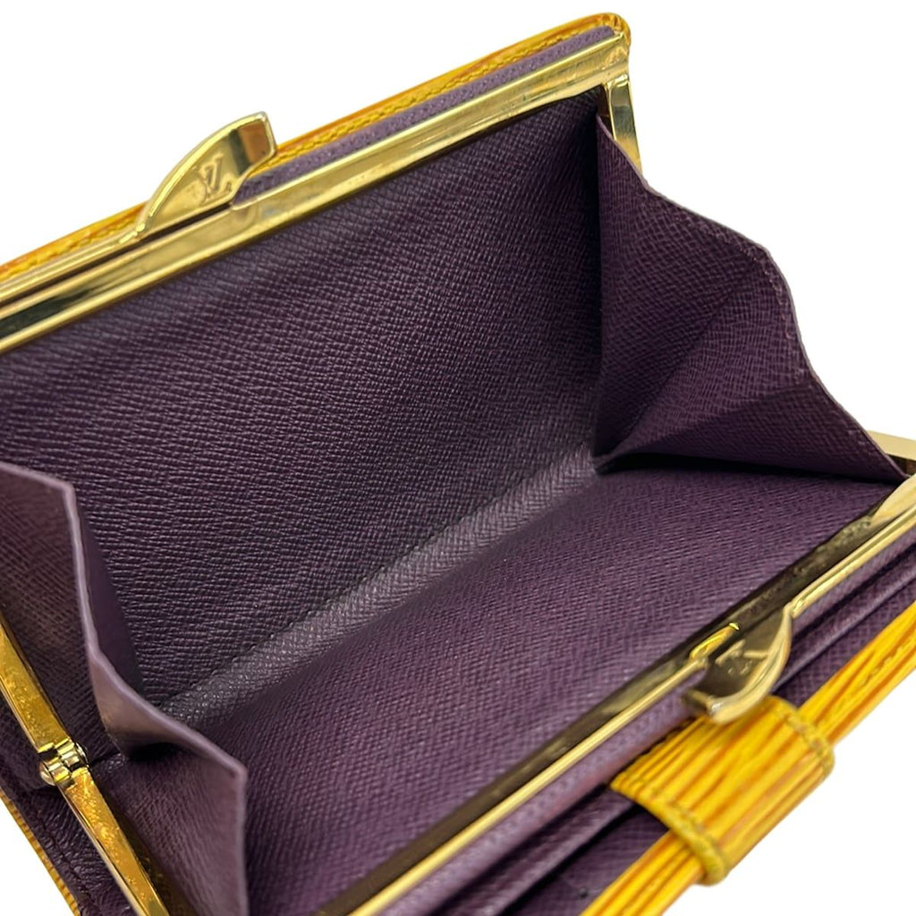 Louis Vuitton Bifold Wallet Epi Porte-Monnaie Vieviernova Jaune Leather — view 4