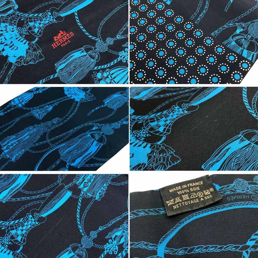 Hermes Maxy Twilly Cut Pasementerie String Decoration Tassel Pattern Long Scarf — view 3