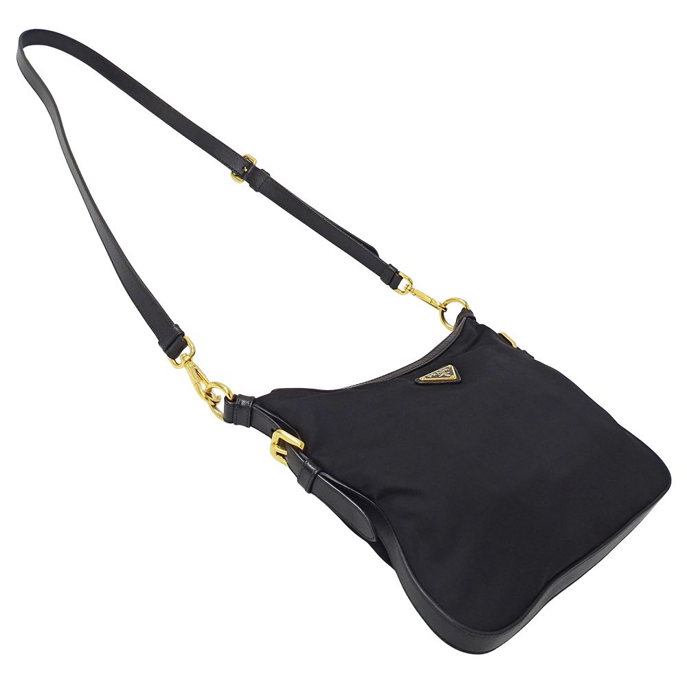 Prada Shoulder Bag Nylon Black Logo — view 4