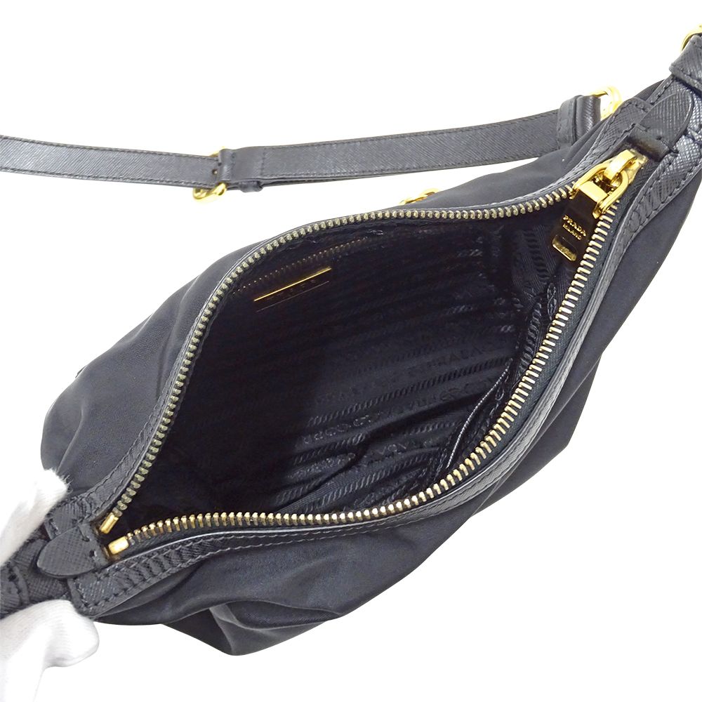 Prada Shoulder Bag Nylon Black Logo — view 5