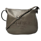 Loewe Shoulder Bag Heritage Leather Brown Metallic Logo